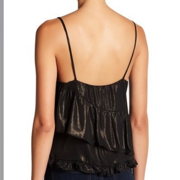 RO&DE Black & Gold Ruffled Top - Picture 2 of 6